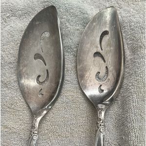 Vintage Rogers Bros Silver Set 2 Serving Spoons